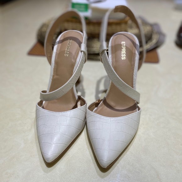 Express white heels Clearance